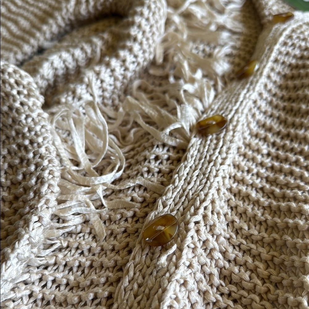 FARM Rio Cream Fringe Knit Cardigan - Picture 3 of 3